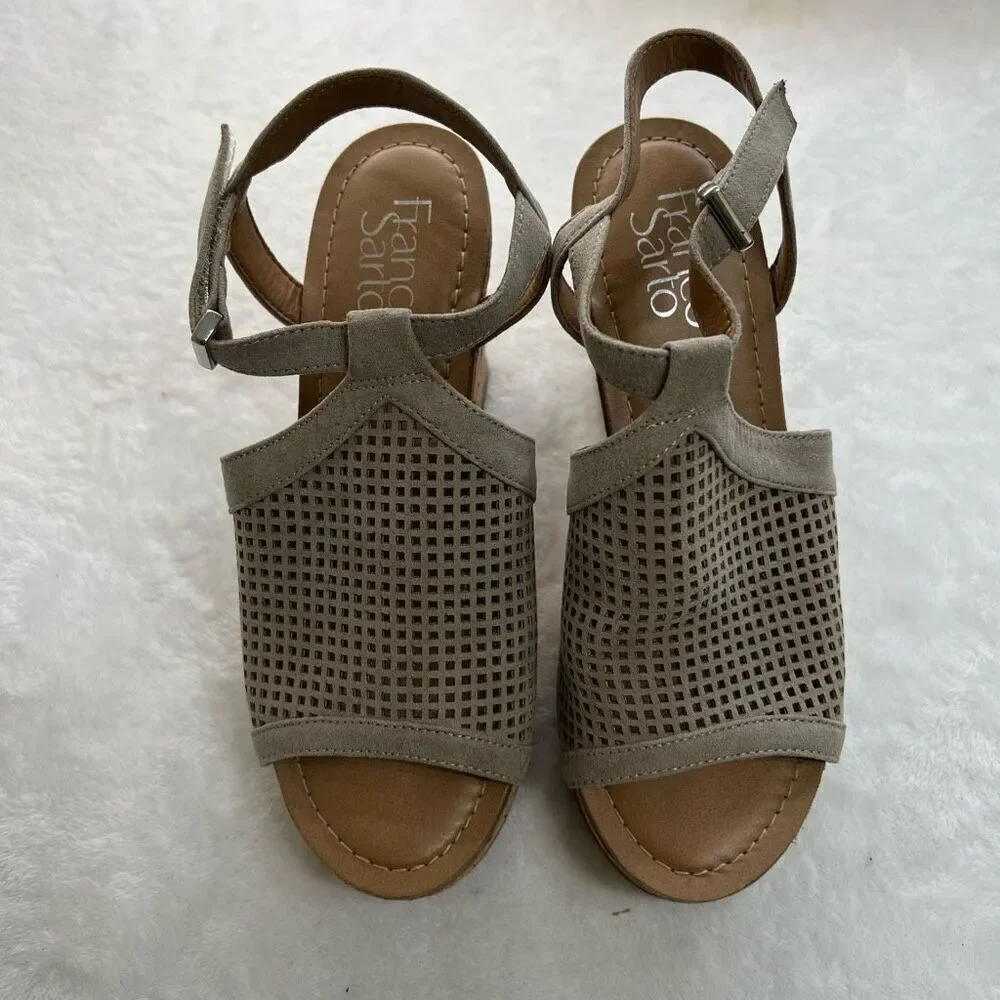 Franco Sarto Canyon Cork Wedge Sandal 5.5 Women New